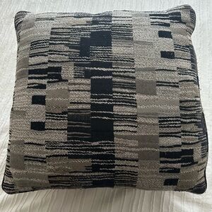 3 Contemporary Black and Gray Patterned Accent Pillows 20x20